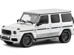 2022 Mercedes-Benz AMG G63 Diamond White Metallic with Graphics 1/43 Diecast Model Car by Solido
