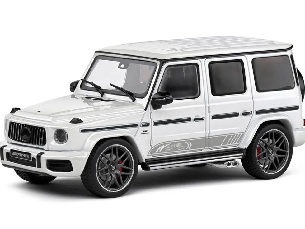 2022 Mercedes-Benz AMG G63 Diamond White Metallic with Graphics 1/43 Diecast Model Car by Solido