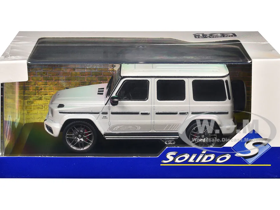 2022 Mercedes-Benz AMG G63 Diamond White Metallic with Graphics 1/43 Diecast Model Car by Solido