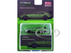 Mercedes-Benz AMG GT Black Series Green Metallic with Black Top and Hood Stripes "Global64" Series 1/64 Diecast Model by Tarmac Works