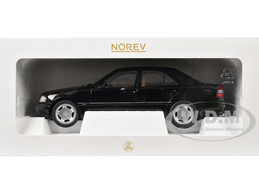 1993 Mercedes-Benz C36 AMG Black Metallic 1/18 Diecast Model Car by Norev