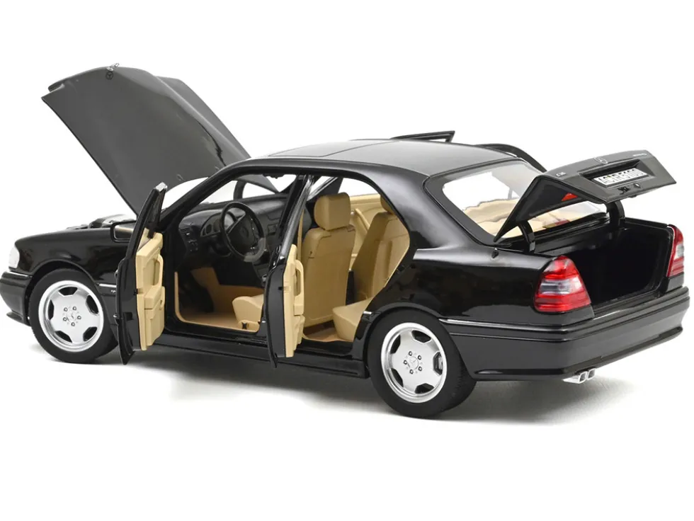 1993 Mercedes-Benz C36 AMG Black Metallic 1/18 Diecast Model Car by Norev