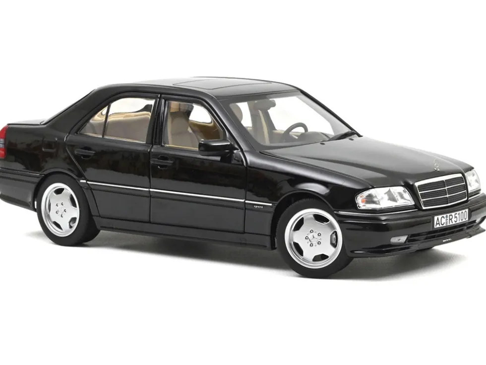 1993 Mercedes-Benz C36 AMG Black Metallic 1/18 Diecast Model Car by Norev