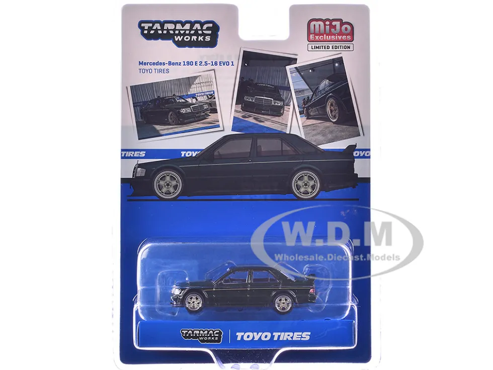 Mercedes-Benz 190 E 2.5-16 EVO 1 "Toyo Tires" Dark Green "Global64" Series 1/64 Diecast Model by Tarmac Works