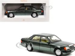1990 Mercedes-Benz 230 E Night Green Metallic with Green Interior 1/18 Diecast Model Car by Norev