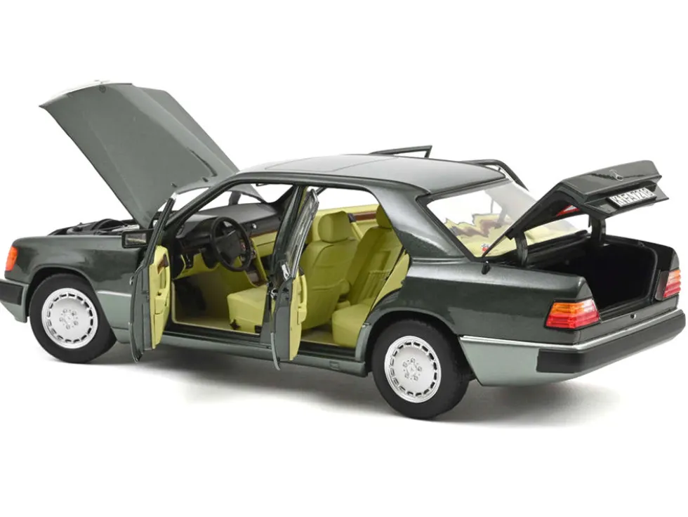 1990 Mercedes-Benz 230 E Night Green Metallic with Green Interior 1/18 Diecast Model Car by Norev