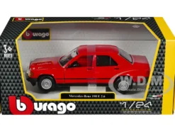 Mercedes Benz 190 E 2 6 Red 1/24 Diecast Model Car Bburago 21103rd
