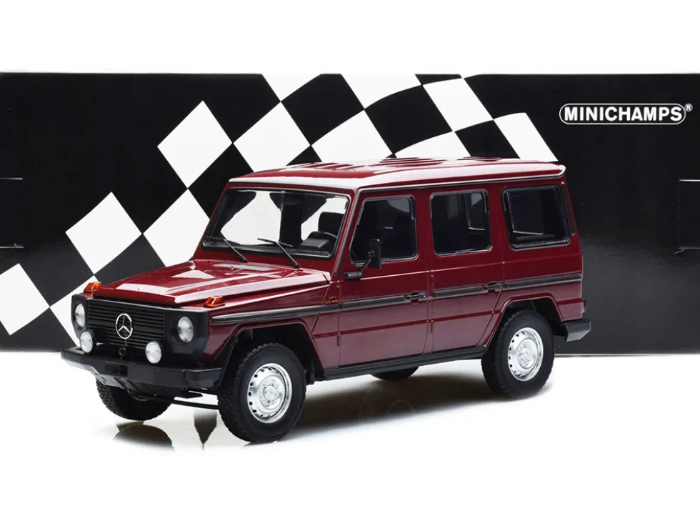 1980 Mercedes-Benz G-Model LWB Dark Red Black Stripes Limited Edition 402 pieces Worldwide 1/18 Diecast Model Car Minichamps 155038102