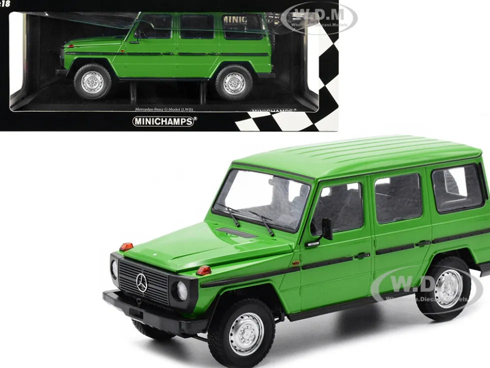 1980 Mercedes-Benz G-Model LWB Green Black Stripes Limited Edition 402 pieces Worldwide 1/18 Diecast Model Car Minichamps 155038101