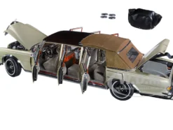 1965-1981 Mercedes Benz 600 Pullman W100 Landaulet Limousine Convertible Functional Softtop Gold Limited Edition 800 pieces Worldwide 1/18 Diecast Model Car CMC M-217