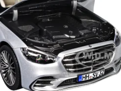 2021 Mercedes-Benz S-Class AMG Line Silver Metallic with Sunroof 1/18 Diecast Model Car by Norev
