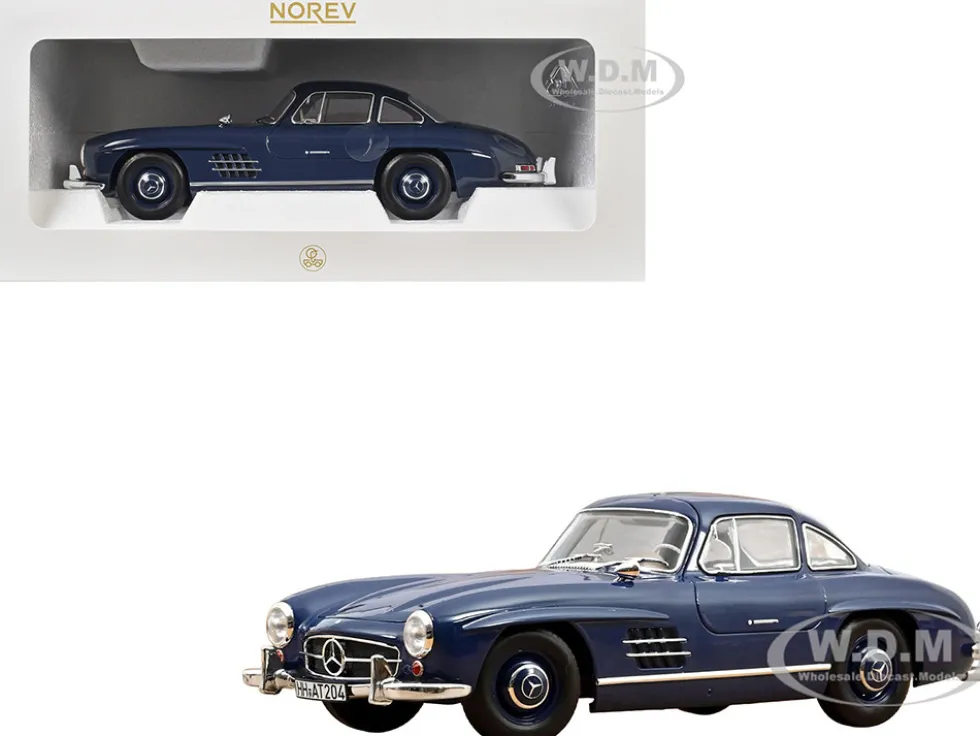 1954 Mercedes-Benz 300 SL Blue 1/18 Diecast Model Car by Norev