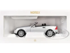 1996 Mercedes-Benz SLK Convertible Brilliant Silver Metallic 1/18 Diecast Model Car by Norev