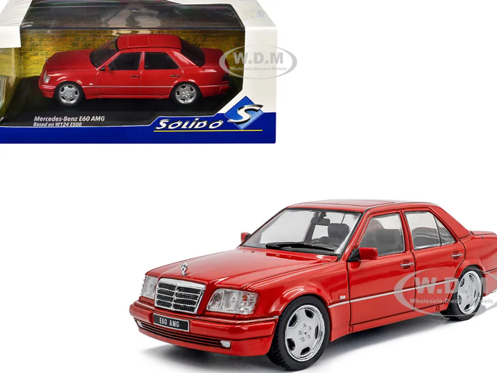 1994 Mercedes-Benz (W124) E60 AMG Signal Red 1/43 Diecast Model Car by Solido