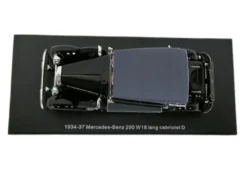 1933 37 Mercedes Benz 290 W18 Lang Cabriolet D Top Up Black with Gray Top Limited Edition to 250 pieces Worldwide 1/43 Model Car Esval Models EMEU43043D