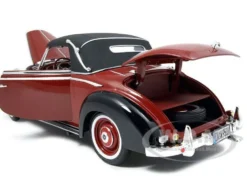 1950 Mercedes 170S Cabriolet Burgundy/Black 1/18 Diecast Model Car Signature Models 18123