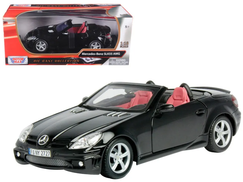 2005 Mercedes SLK55 AMG Black 1/18 Diecast Model Car Motormax 73162
