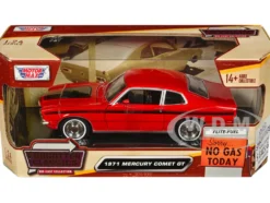 1971 Mercury Comet GT Red with Black Stripes Forgotten Classics Series 1/24 Diecast Model Car Motormax 79047R