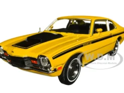 1971 Mercury Comet GT Yellow with Black Stripes Forgotten Classics Series 1/24 Diecast Model Car Motormax 79047Y