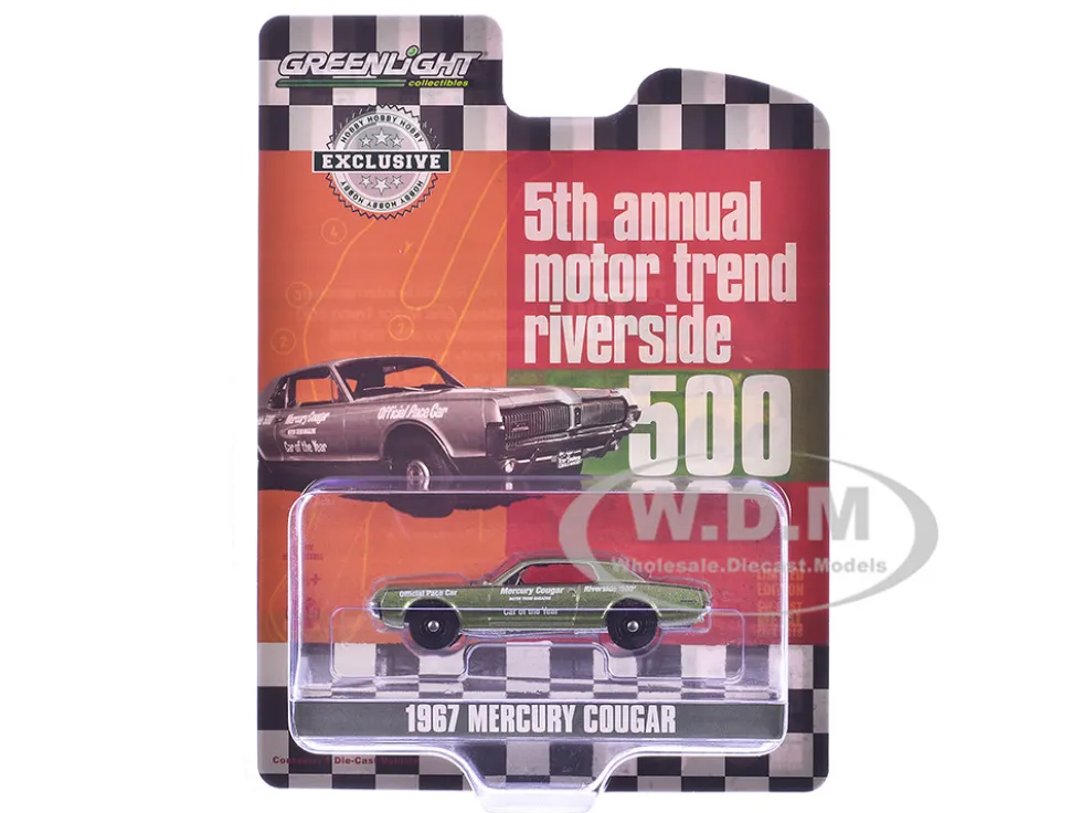 1967 Mercury Cougar Tan Riverside 500 Official Pace Car Motor Trend Magazine Car of the Year 1/64 Diecast Model Greenlight 30393