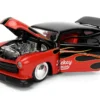 1951 Mercury Coupe Black with Flame Graphics and Red Interior and Mickey Mouse Diecast Figure "Disney's Mickey Mouse" "Hollywood Rides" Series 1/24 Diecast Model Car by Jada