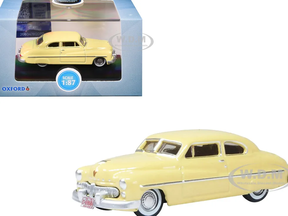 1949 Mercury 8 Coupe Calabash Yellow 1/87 (HO) Scale Diecast Model Car by Oxford Diecast