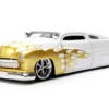 1951 Mercury Coupe White with Gold Flames "Bigtime Muscle" Series 1/24 Diecast Model Car by Jada