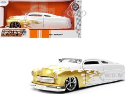 1951 Mercury Coupe White with Gold Flames 