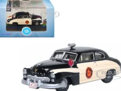 1949 Mercury Monarch Police Black and White Florida Highway Patrol 1/87 (HO) Scale Diecast Model Car Oxford Diecast 87ME49010