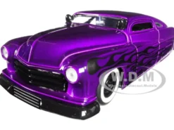 1951 Mercury Purple with Flames Big Time Kustoms 1/24 Diecast Model Car Jada 99061