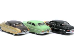 1949 Mercury Set of 3 Cars 70th Anniversary 1/87 HO Scale Diecast Model Cars Oxford Diecast 87SET002