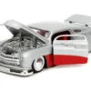 1951 Mercury Silver Metallic and Red with Flame Graphics and Red Interior "Bigtime Muscle" Series 1/24 Diecast Model Car by Jada