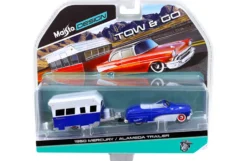 1950 Mercury with Alameda Trailer Blue / White Tow & Go 1/64 Diecast Model Maisto 15368-G