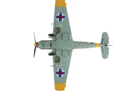 Messerschmitt Bf 109E-3 Fighter Aircraft "White 2, Jan Reznak, 13.(slow)/JG 52, Kraznodar, USSR" (1943) German Luftwaffe "Air Power Series" 1/48 Diecast Model by Hobby Master