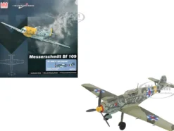 Messerschmitt Bf 109E-3 Fighter Aircraft "White 2, Jan Reznak, 13.(slow)/JG 52, Kraznodar, USSR" (1943) German Luftwaffe "Air Power Series" 1/48 Diecast Model by Hobby Master