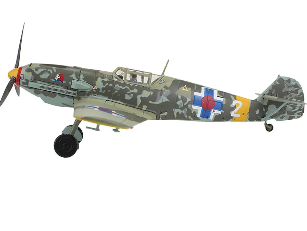 Messerschmitt Bf 109E-3 Fighter Aircraft "White 2, Jan Reznak, 13.(slow)/JG 52, Kraznodar, USSR" (1943) German Luftwaffe "Air Power Series" 1/48 Diecast Model by Hobby Master