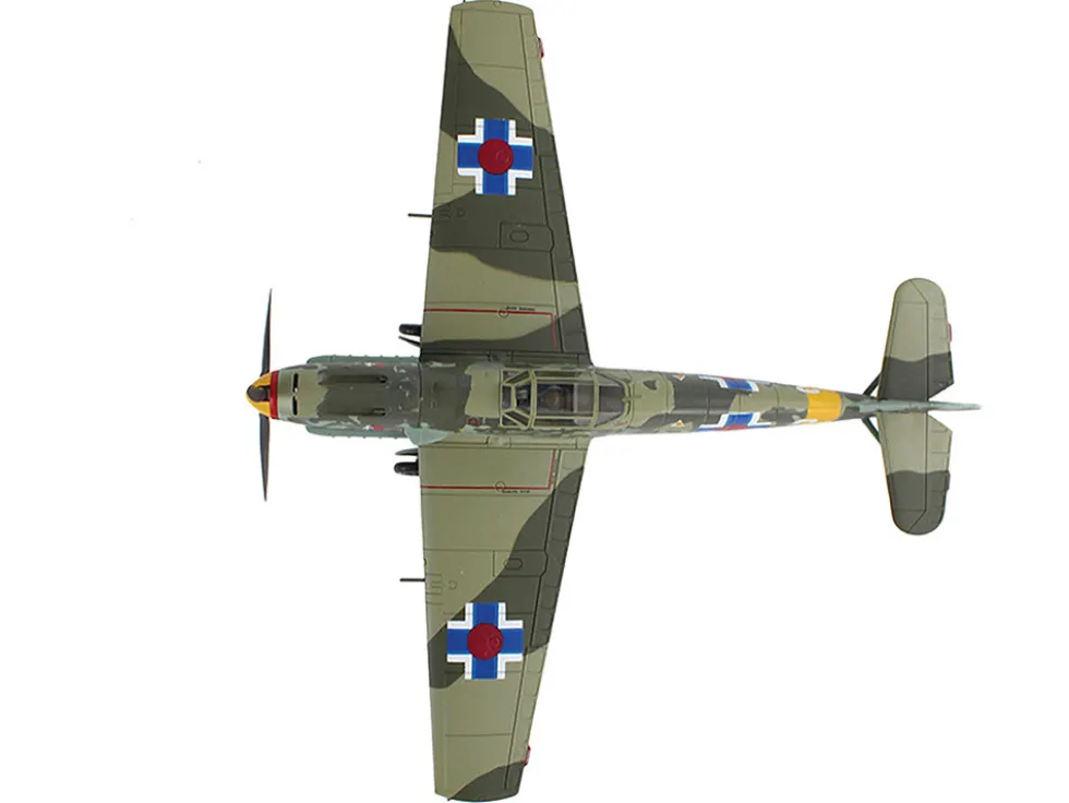 Messerschmitt Bf 109E-3 Fighter Aircraft "White 2, Jan Reznak, 13.(slow)/JG 52, Kraznodar, USSR" (1943) German Luftwaffe "Air Power Series" 1/48 Diecast Model by Hobby Master
