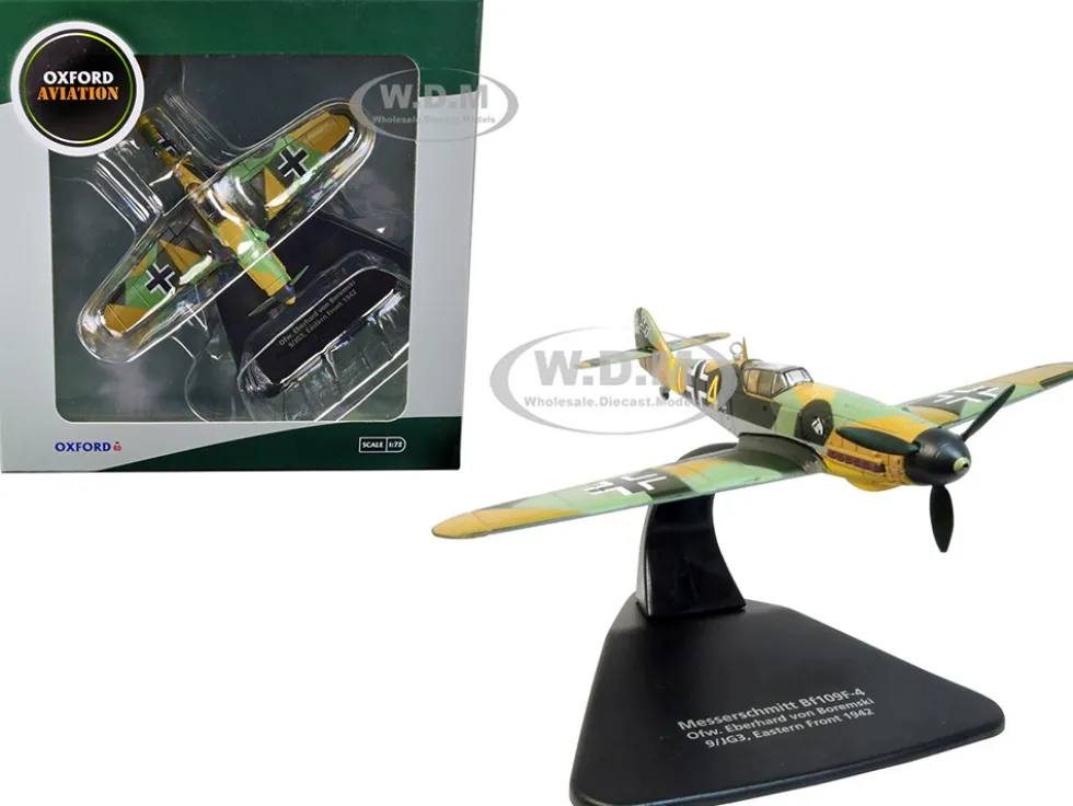 Messerschmitt Bf 109F 4 Fighter Plane Ofw Eberhard von Boremski 9 JG3 Eastern Front 1942 Oxford Aviation Series 1/72 Diecast Model Airplane Oxford Diecast AC114