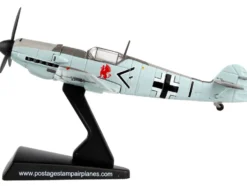 Messerschmitt Bf 109 Fighter Aircraft Black 1 Ace Adolf Galland German Luftwaffe 1/87 Diecast Model Airplane Postage Stamp PS5336-5