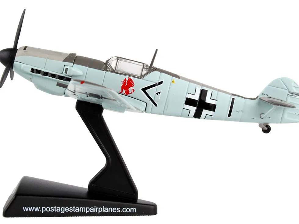 Messerschmitt Bf 109 Fighter Aircraft Black 1 Ace Adolf Galland German Luftwaffe 1/87 Diecast Model Airplane Postage Stamp PS5336-5