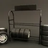 Metal Tire Rack For 1:24 Scale Models American Diorama 77530