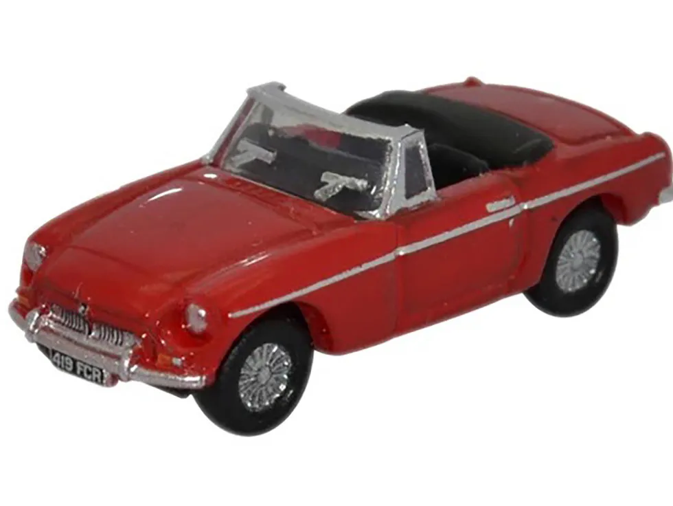 MG MGB Roadster RHD (Right Hand Drive) Tartan Red 1/148 (N) Scale Diecast Model Car by Oxford Diecast