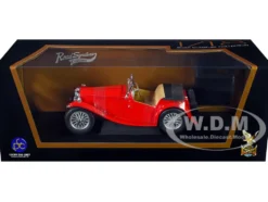 1947 MG TC Midget Red 1/18 Diecast Model Car Road Signature 92468r