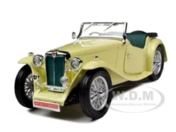 1947 MG TC Midget Yellow 1/18 Diecast Model Car Road Signature 92468