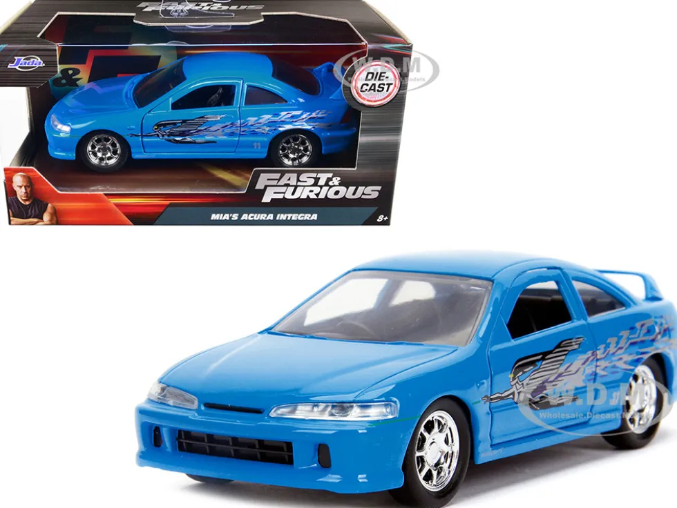 Mia's Acura Integra Light Blue Graphics Fast & Furious Series 1/32 Diecast Model Car Jada 31029