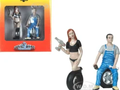 Michele Derek Tire Brigade 2 piece Figurine Set 1/18 Motorhead Miniatures 768