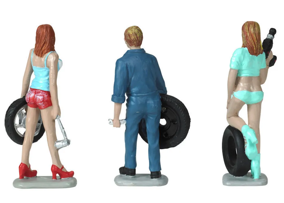 Michelle Meg Gary Tire Brigade 3 piece Figurine Set 1/24 Motorhead Miniatures 775