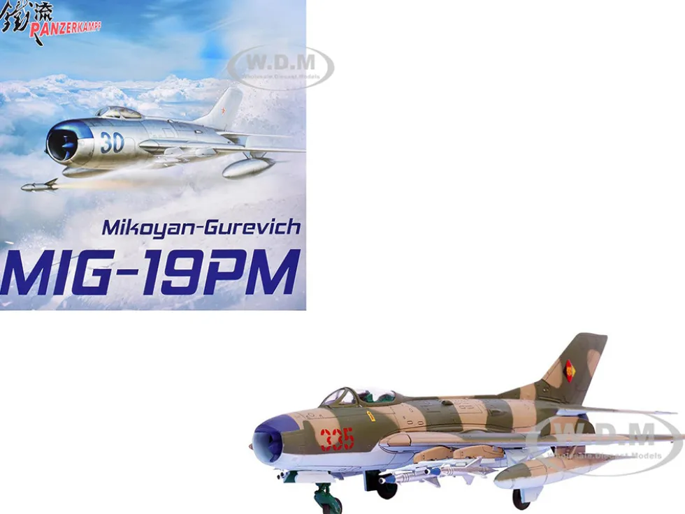 Mikoyan-Gurevich MiG-19PM Farmer-E Fighter Aircraft "Red 335" East German Air Force 1/72 Diecast Model by Panzerkampf