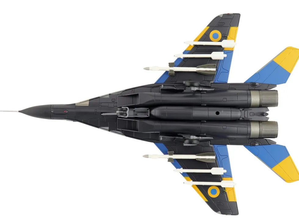 Mikoyan MIG-29 Fulcrum Aircraft "Ghost of Kyiv, 40th Tactical Aviation Brigade, Vasylkiv Air Base" (2023) Ukrainian Air Force "Air Power Series" 1/72 Diecast Model by Hobby Master