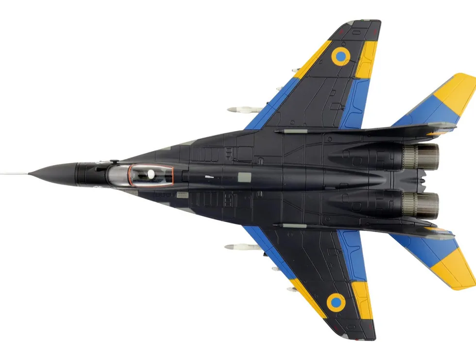 Mikoyan MIG-29 Fulcrum Aircraft "Ghost of Kyiv, 40th Tactical Aviation Brigade, Vasylkiv Air Base" (2023) Ukrainian Air Force "Air Power Series" 1/72 Diecast Model by Hobby Master
